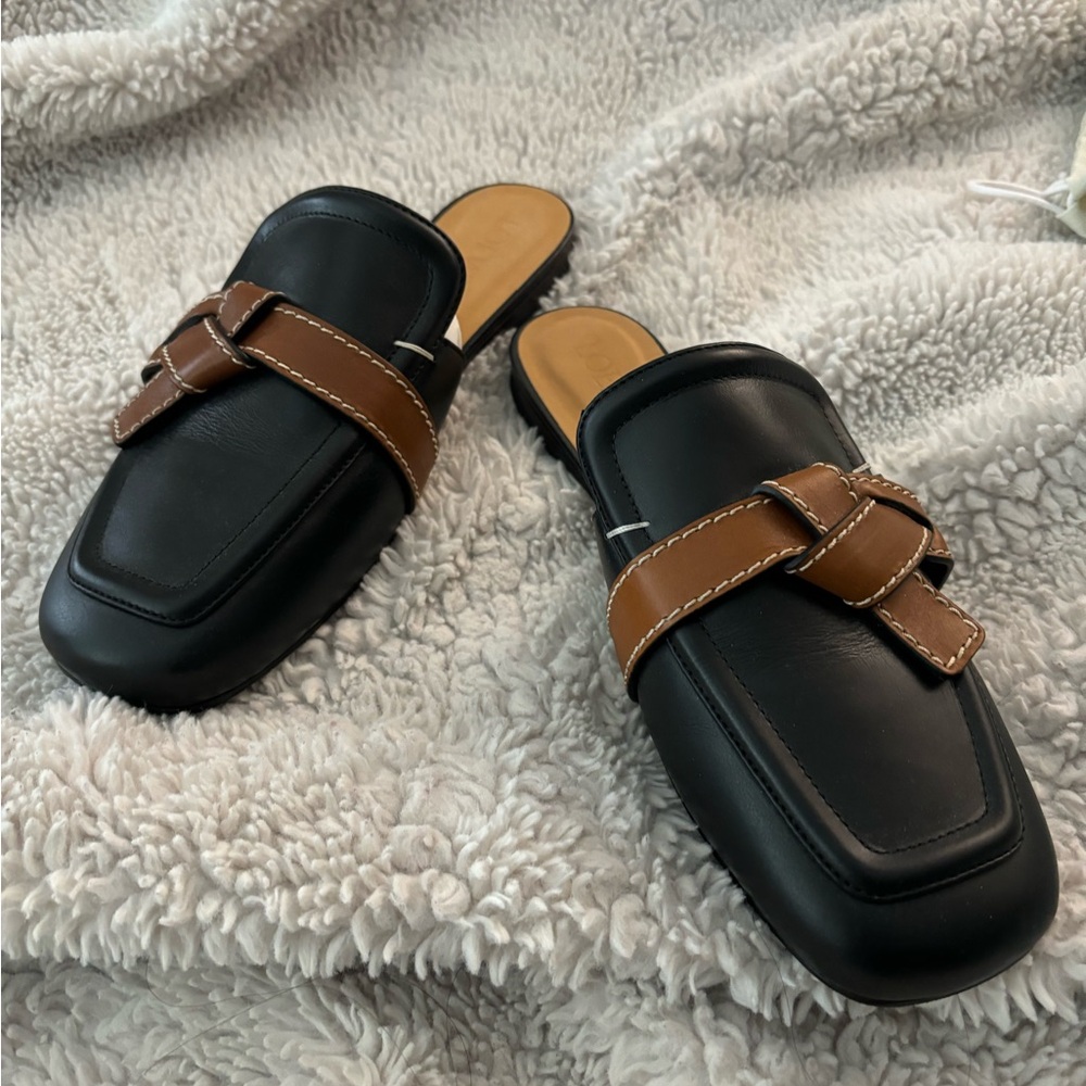 Loewe Black and Brown Gate Mules